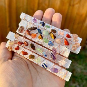 Handcrafted Crystal Selenite Chakra Wand